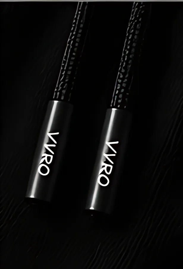 Black engraved aglets close-up