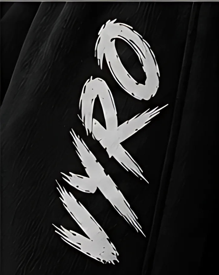 Black leg print close-up