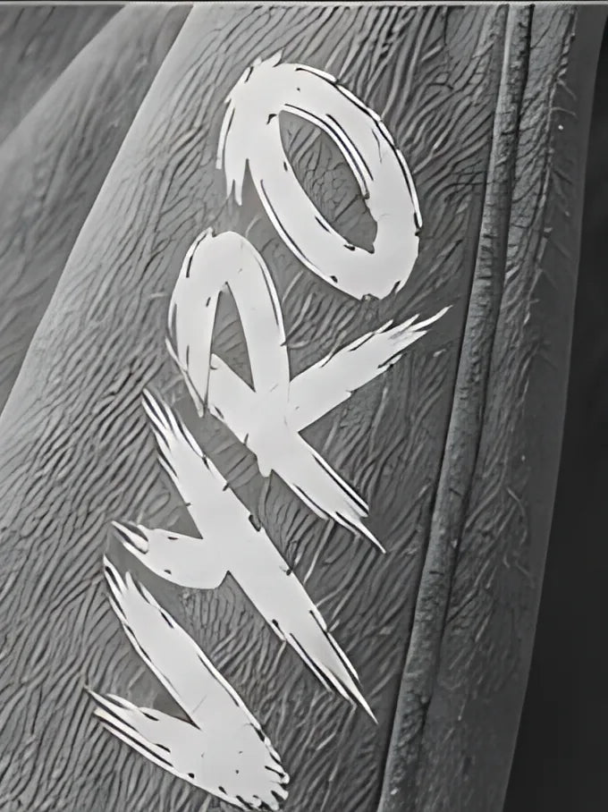 Gray leg print close-up