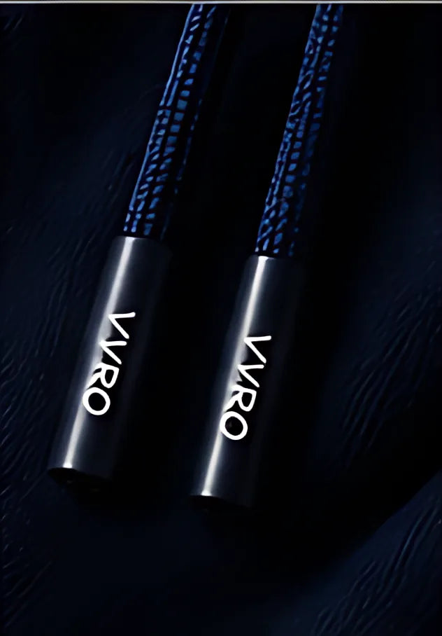 Navy engraved aglets close-up