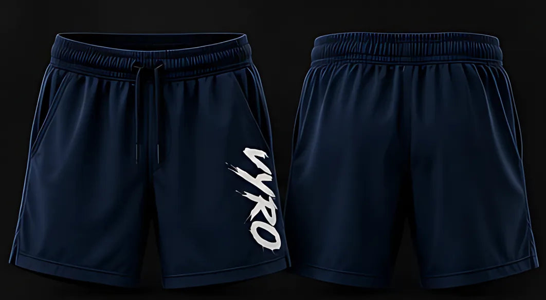 Navy flat front and back