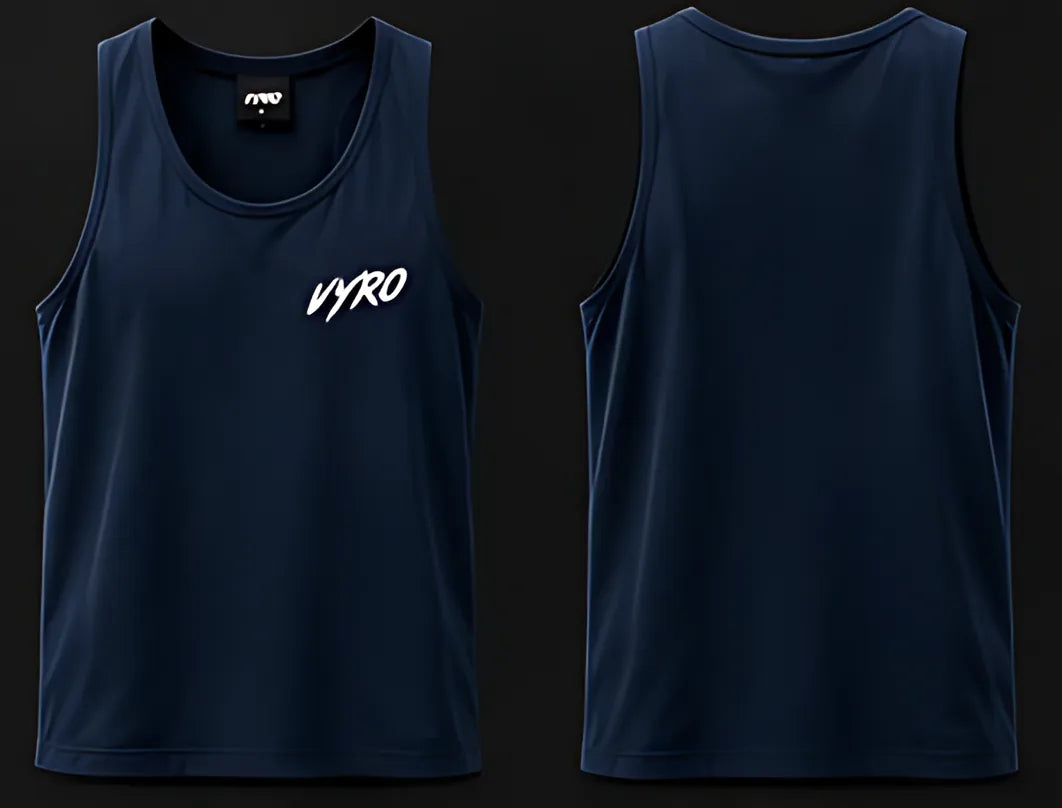 Navy flat front and back