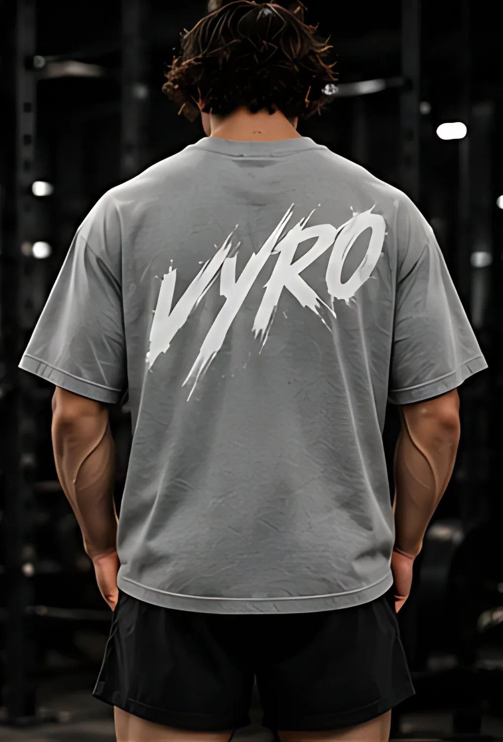 Gray worn, back print
