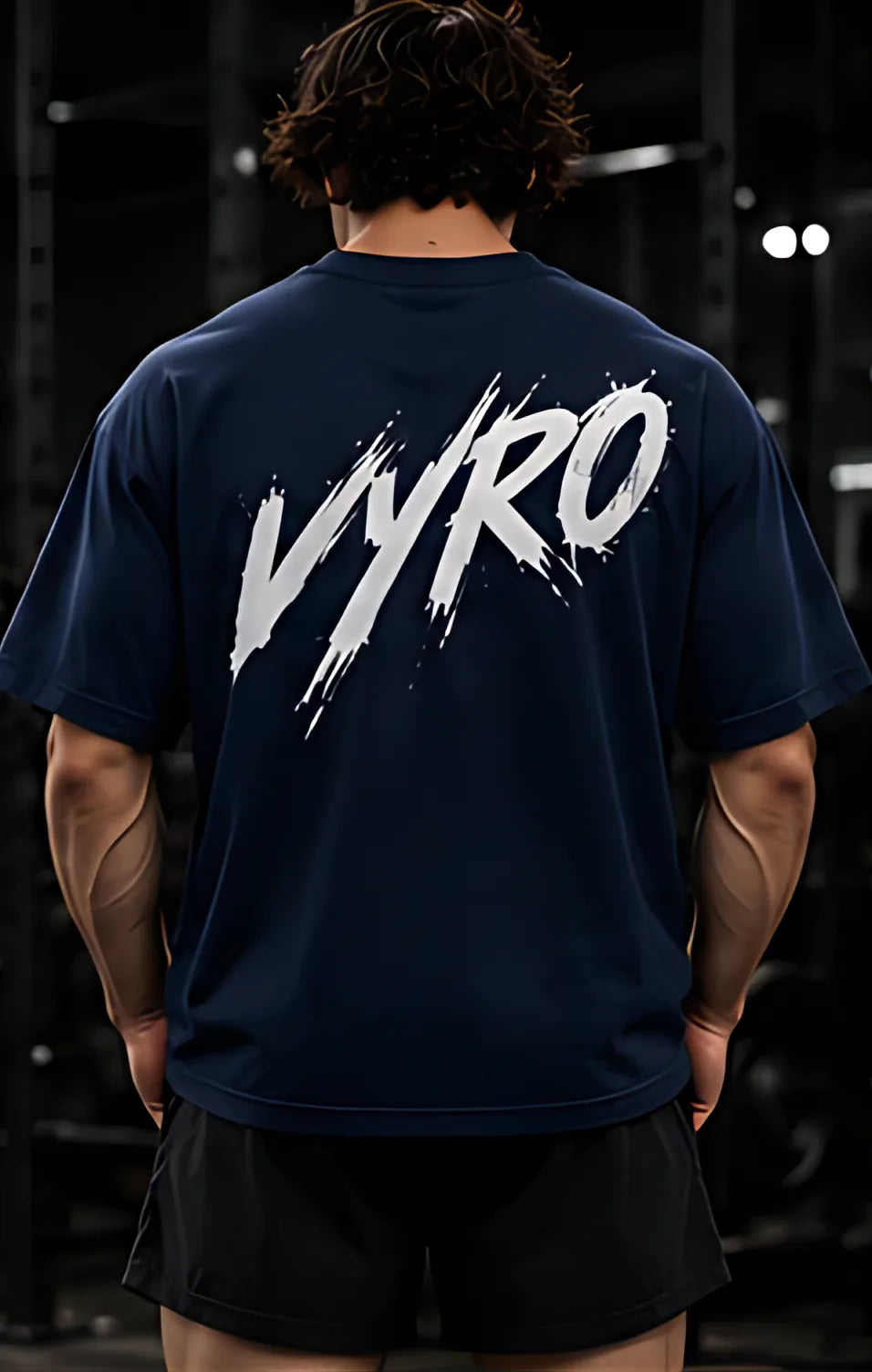 Navy worn, back print